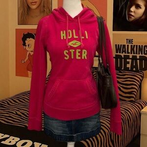 Pink Hollister Co. Hoodie – Size Large